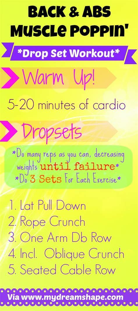 Back And Abs Muscle Poppin Drop Set Workout My Dream Shape Drop