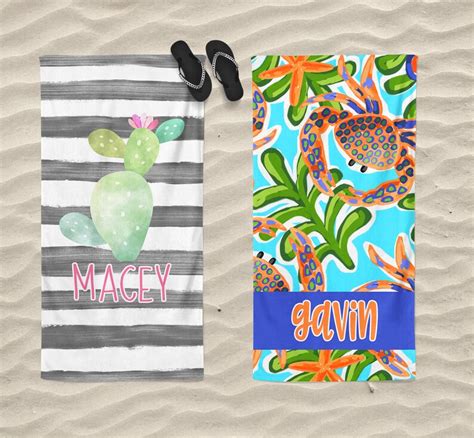Personalized Beach Towel Tropical Beach Towel Personalized Etsy
