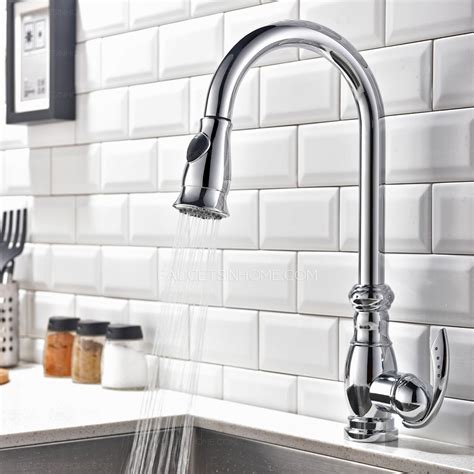 This is a classic in american kitchens. Vroweth Chrome Pull Down Kitchen Sink Faucet Gooseneck ...