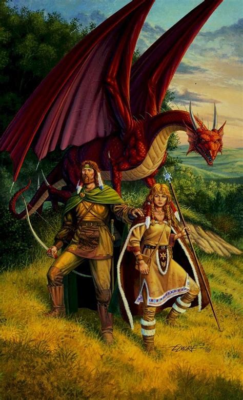 Dragonlance Larry Elmore Tanis Half Elven With Goldmoon Dungeons
