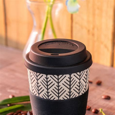 Reusable Coffee Cup Travel Mug Eco Friendly Bamboo Fibre 350ml Ebay