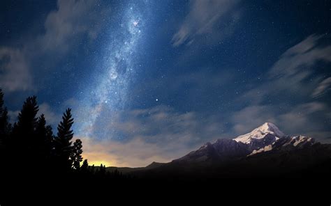 Starry Night Night Stars Landscape Milky Way Mountain