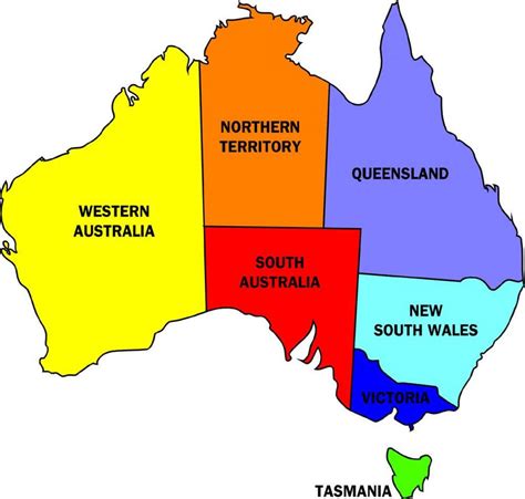 australia map states states of australia map australia and new zealand oceania