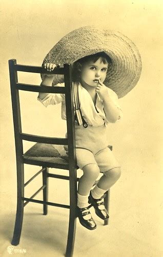 vintage postcard ~ big hat girl chicks57 flickr