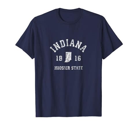 Indiana T Shirt Vintage Sports Design Retro In State Tee Clothing