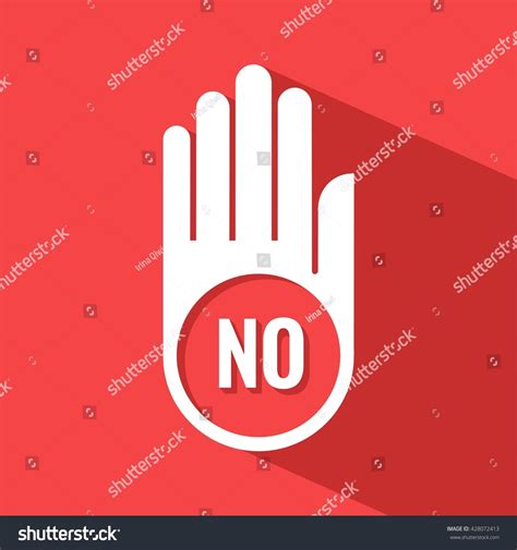 Hand Icon Word No Red Stop 스톡 벡터 428072413 Shutterstock