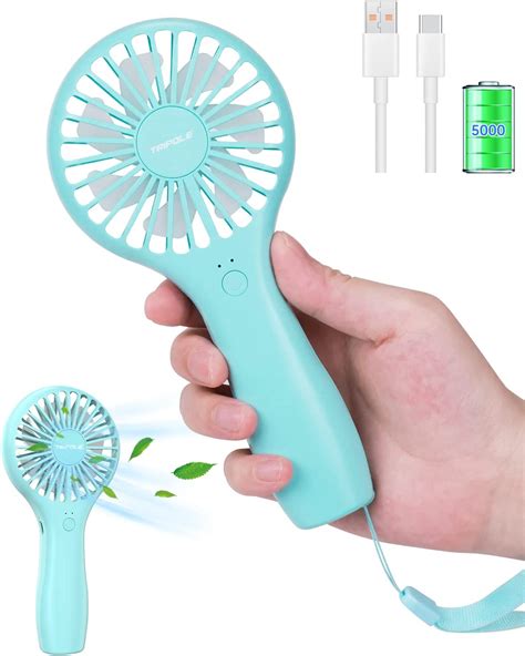 Tripole Mini Handheld Fan 5000mah Rechargeable Battery Portable Fan 7