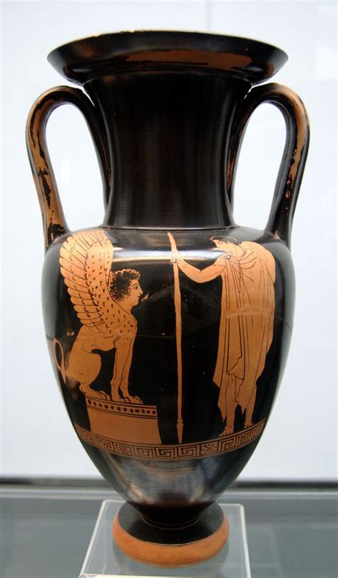 Oedipus And Sphinx 440 Bce Attic Red Figure Amphora 440 430 Bc From Nola Berlin Staatliche