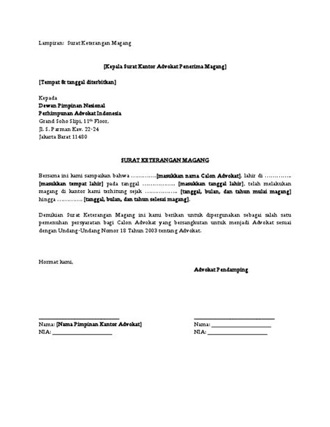 Contoh Surat Keterangan Magang - Aneka Macam Contoh