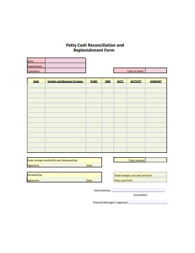 Petty Cash Reconciliation Sheet Template Ms Excel Excel Templates Riset