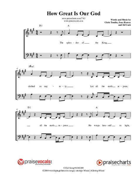 How Great Is Our God Sheet Music Pdf Praisevocals Praisecharts