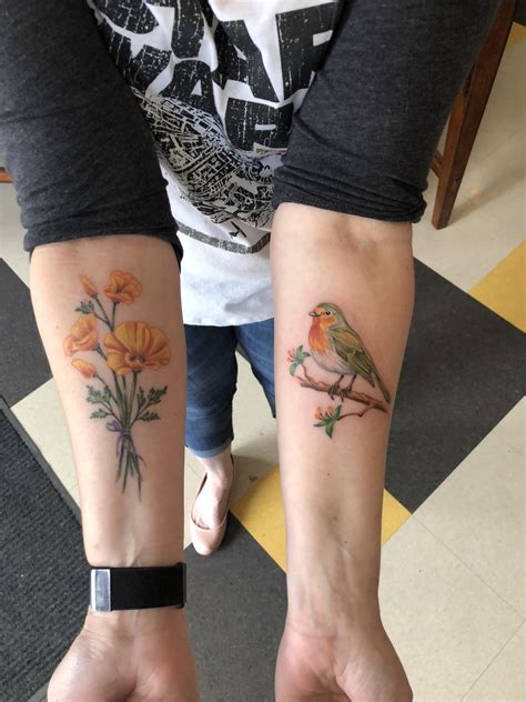 California Poppies Done 3 Weeks Ago And A Robin Done Today By Casey