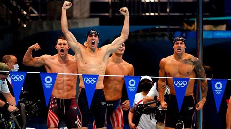Swimming Olympics 2021 Us Men Set World Record In 4x100 Swimming