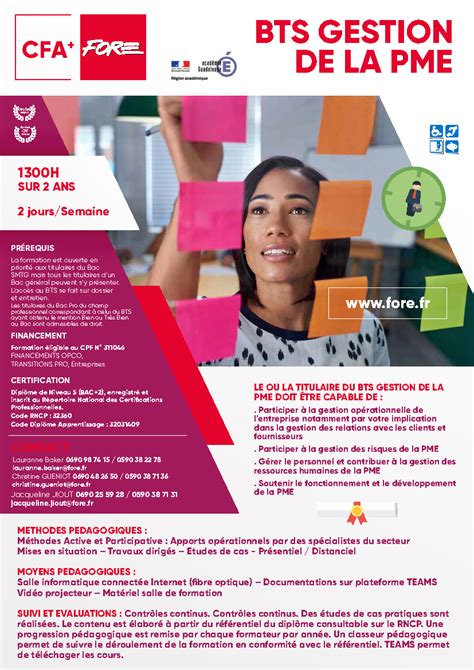 BTS GESTION DE LA PME CFA FORE