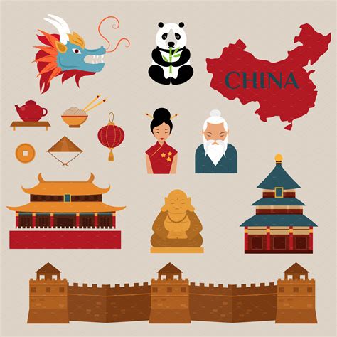 China Vector Icons Decorative Illustrations ~ Creative Market