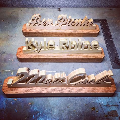 Some Desk Wood Name Plates I Made For Some Co Workers Wooden Name