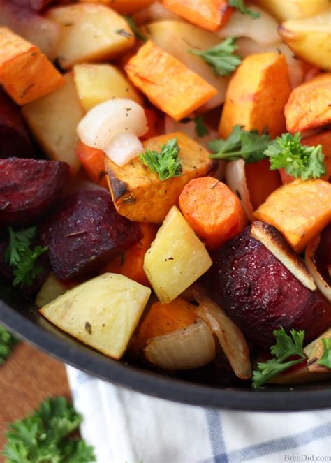 Cook perfect christmas vegetables, with christmas vegetable recipes for brussels sprouts, red cabbage, parsnips, carrots, plus lots more christmas vegetables. Oven Roasted Root Vegetables - Bren Did