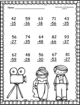 If the difference is even, color the fish yellow. 2 digit Subtraction with Regrouping Printables by Lori Flaglor | TpT