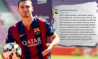 thomas vermaelen thanks arsenal fans after £15m move to barcelona daily mail online