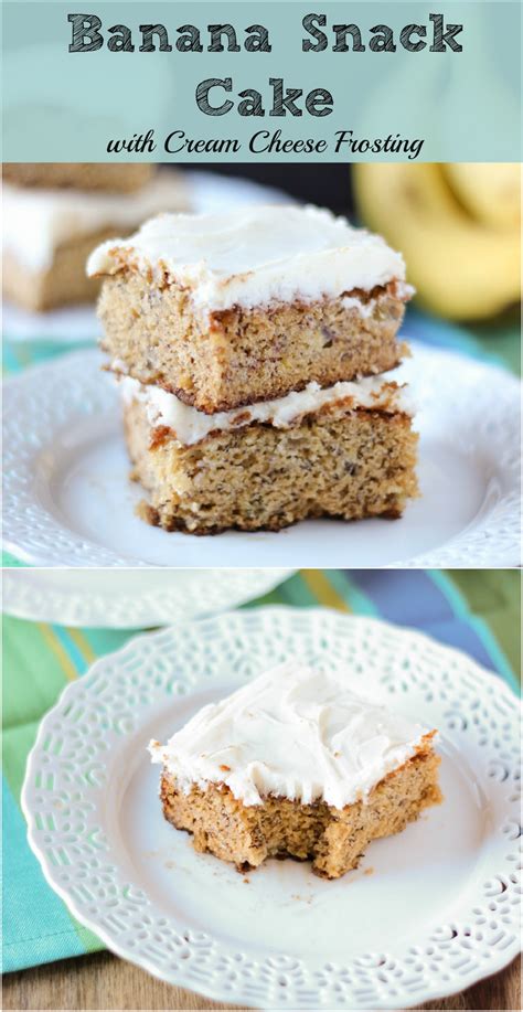 To prepare frosting, combine cream cheese and vanilla in a large bowl; Banana Snack Cake with Cream Cheese Frosting - My Kitchen ...