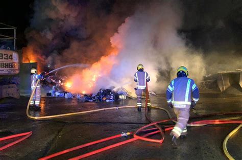 Photographs Show Scale Of Swindon Scrapyard Blaze With 60ft High Flames
