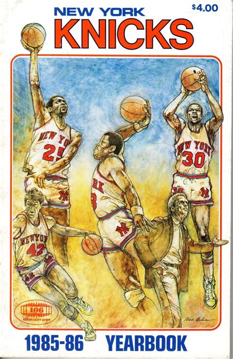 1985 86 New York Knicks Basketball Media Guide Patrick Ewing Bernard
