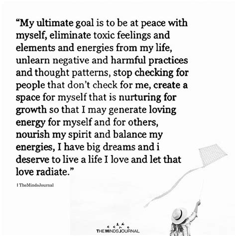 My Ultimate Goal Is To Be At Peace With Myself Eliminate Toxic