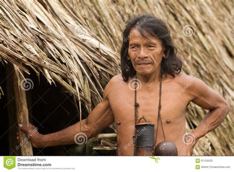 Amazonian Indigenous Waorani Hunter Stock Image - Image of indian, sympathetic: 61155503