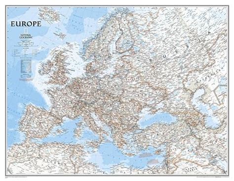 Europe Classic Enlarged And Laminated Wall Maps Continents By National