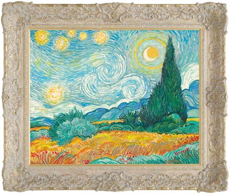 Starry Night With Wheat Field And Cypress Trees By John Myatt The