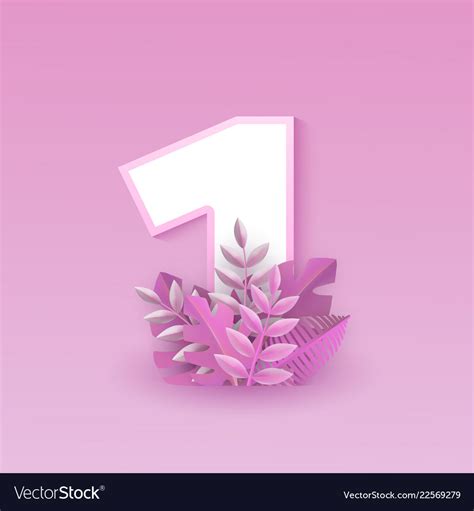 Number One Pink Elegant Royalty Free Vector Image