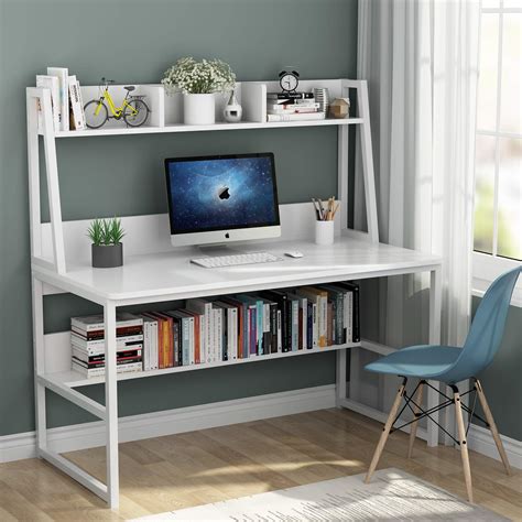Tribesigns Computer Desk With Hutch And Bookshelf 47 Inches Home