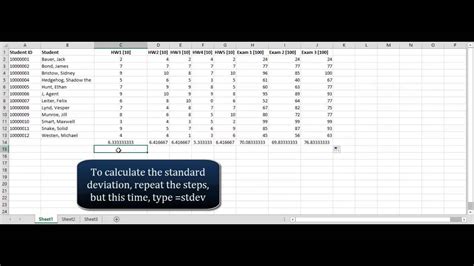 Excel Calculating Averages And Standard Deviations Youtube