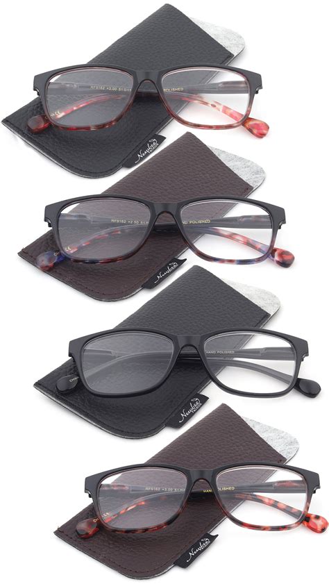 4 packs fashion vintage multi colors spring temple classic reading glasses for women reading