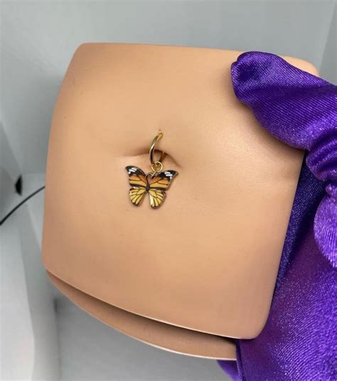 Faux Belly Button Ring Butterfly Ring Butterfly Jewelry Etsy