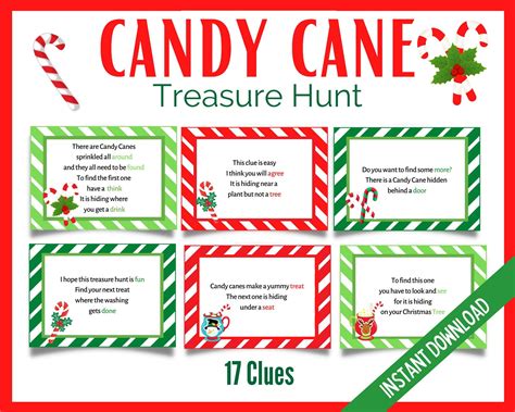 Candy Cane Treasure Hunt Christmas Treasure Hunt Candy Cane Christmas Party Games Candy Cane