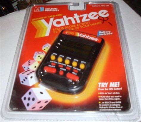 Electronic Handheld Yahtzee Clear Black By Milton Bradley 10900