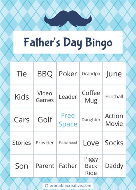 Fathers Day Bingo Free Printable Bingo Cards And Games