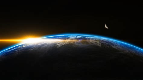 Download Wallpaper 1920x1080 Earth Planet Space Moon Sunrise Full