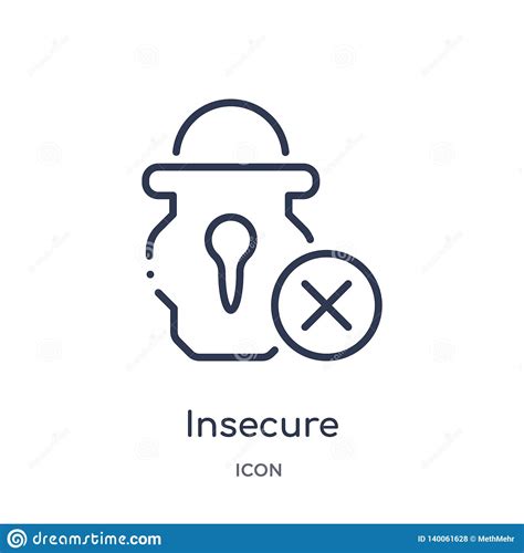 Linear Insecure Icon From Internet Security Outline Collection Thin