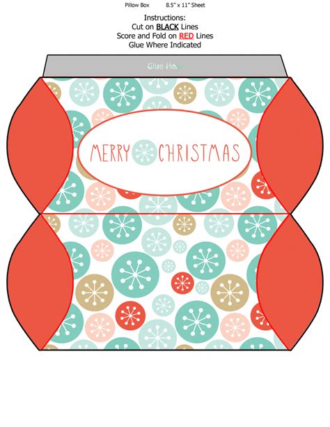 Free Printable Christmas Pillow Boxes Frugal Mom Eh Pillow Box