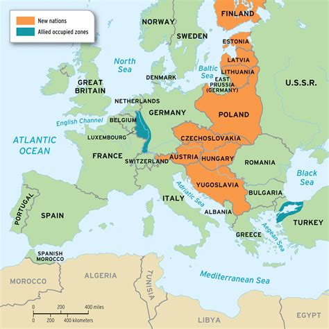 Compared Map Of Europe Before And After Ww1