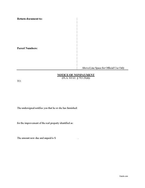 Miami-dade County Notice of Nonpayment Form | Florida | Deeds.com