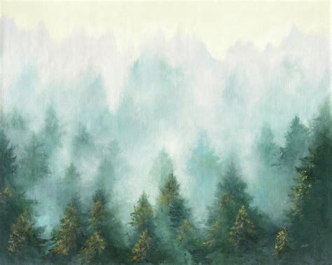Acrylic Foggy Forest Painting Glorietalabel