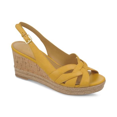 Franco Sarto Kris Platform Wedge Espadrille Sandals In Yellow Lyst