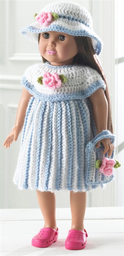 Crochet Pattern Pdf Little Miss Rosalie 18 Inch Doll Outfit Etsy
