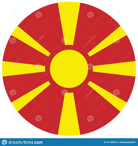 The North Macedonian State Flag Template Design Stock Vector