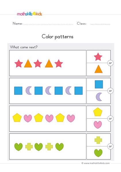 Fun And Easy Pattern Worksheets For Preschool Kids