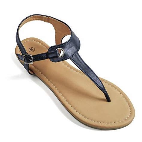 Soles And Souls Flat T Strap Thong Sandal For Women Navy Blue 105 Sandals And Flip Flops