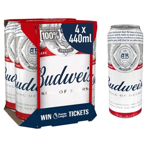 Budweiser Lager Beer Cans Ocado